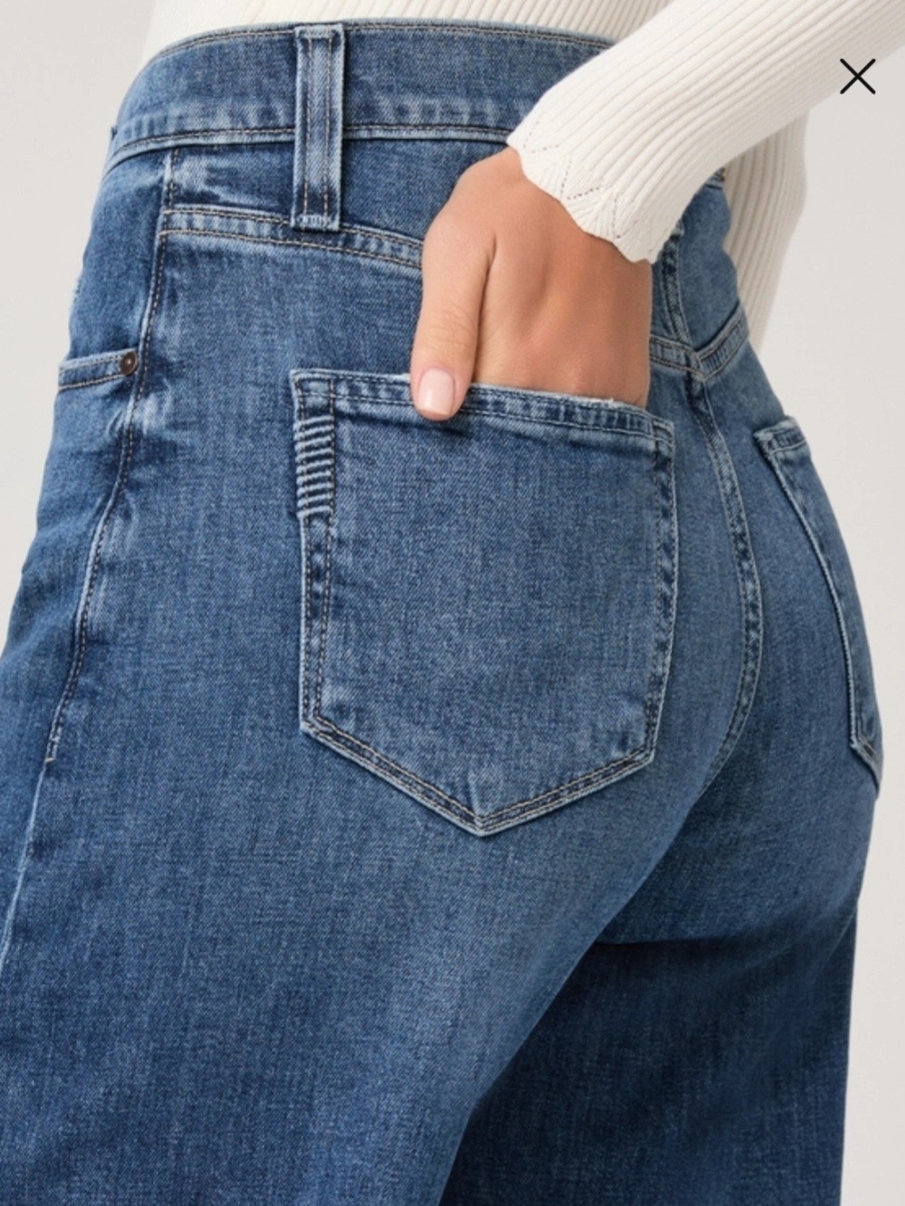 PAIGE Cameron Ankle Wide Leg High-Rise Jeans in Medium Blue Wash Sz26 - Picture 3 of 16